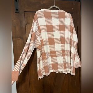 Maurices White and Brown checkered Top